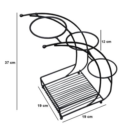 Stalak za cvijeće 37x19 cm crna/metal