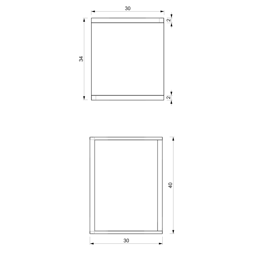 Stalak za cvijeće 40x30x34 cm crne boje