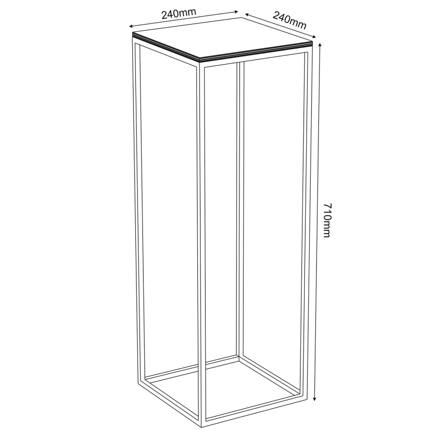 Stalak za cvijeće 70x24 cm crna