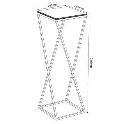 Stalak za cvijeće 70x24 cm crna