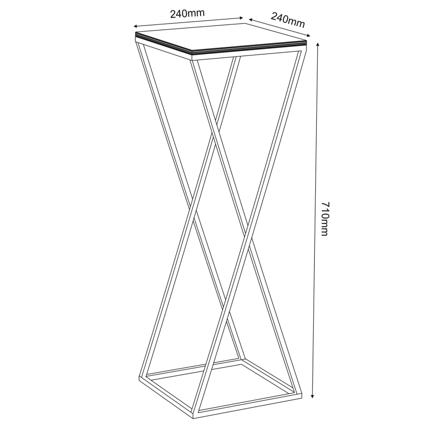 Stalak za cvijeće 70x24 cm crna