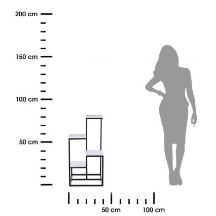 Stalak za cvijeće KASKADA 79x40 crna/bijela