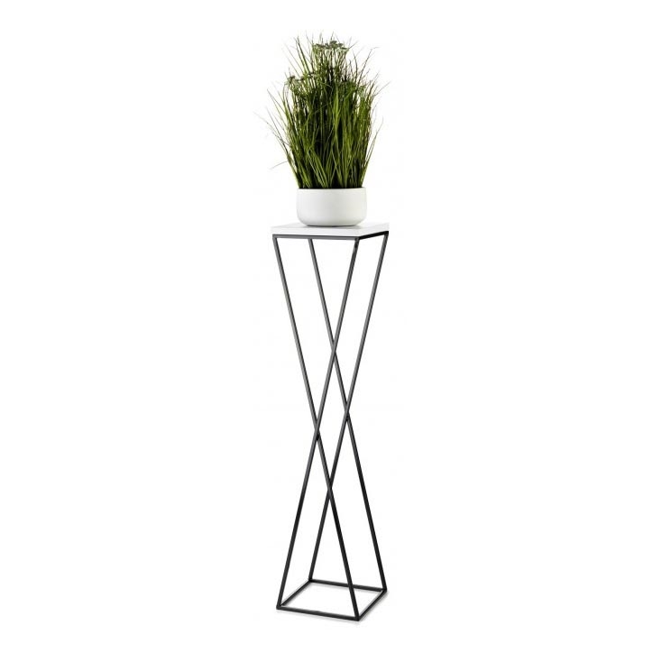 Stalak za cvijeće LOFT 100x24 cm crna/bijela