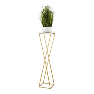 Stalak za cvijeće LOFT 100x24 cm zlatna/bijela