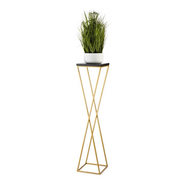 Stalak za cvijeće LOFT 100x24 cm zlatna/crna
