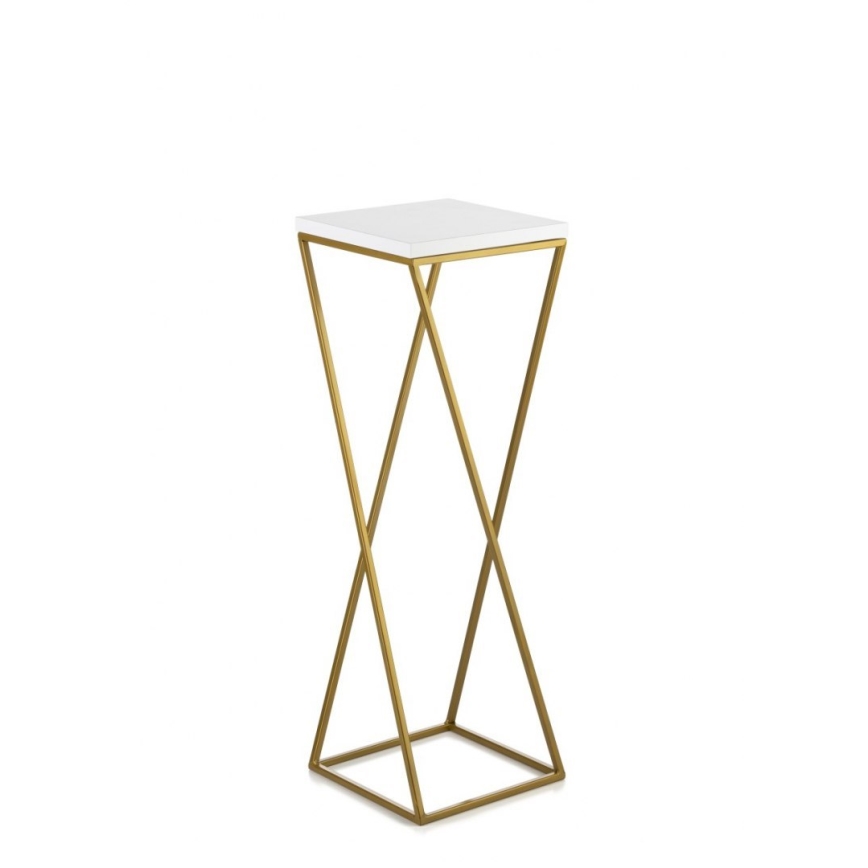 Stalak za cvijeće LOFT 70x24 cm zlatna/bijela