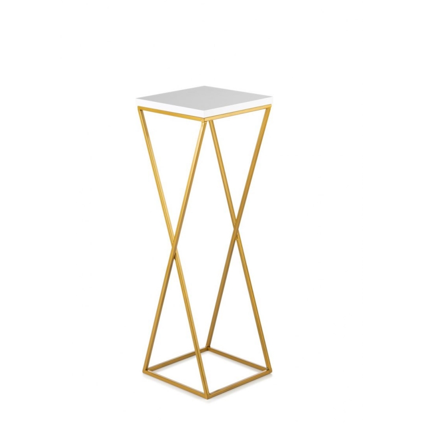 Stalak za cvijeće LOFT 70x24 cm zlatna/bijela