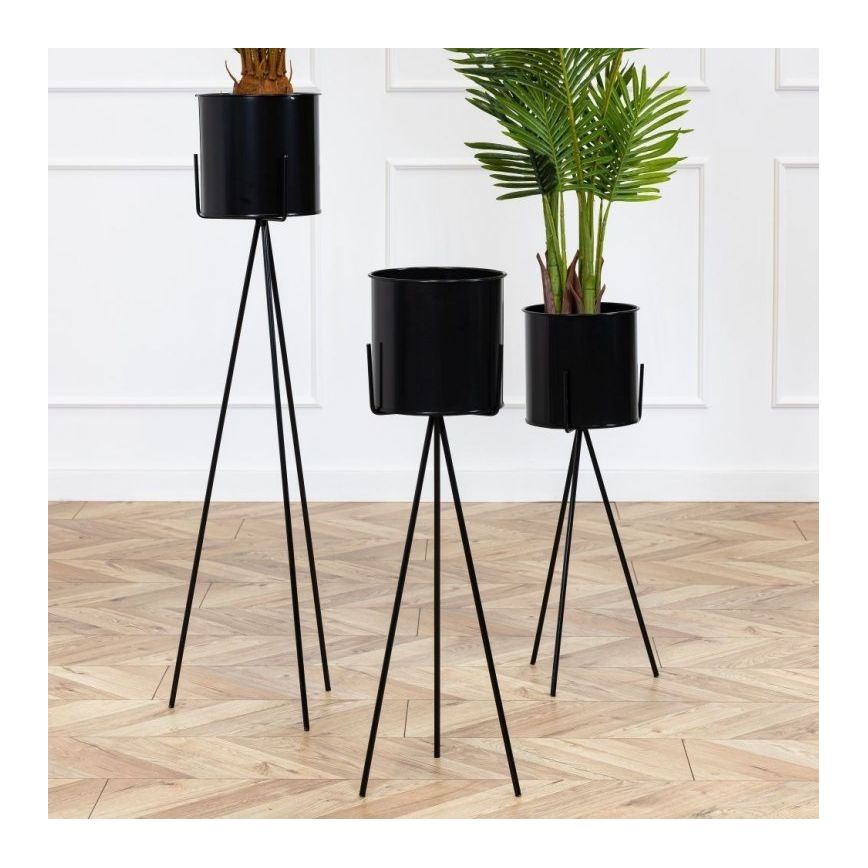 Stalak za cvijeće TRIPOD 110x25 cm crna