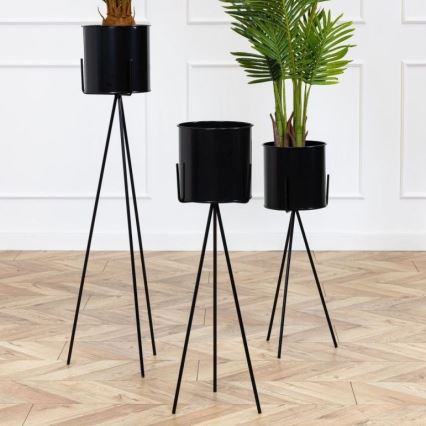 Stalak za cvijeće TRIPOD 110x25 cm crne boje