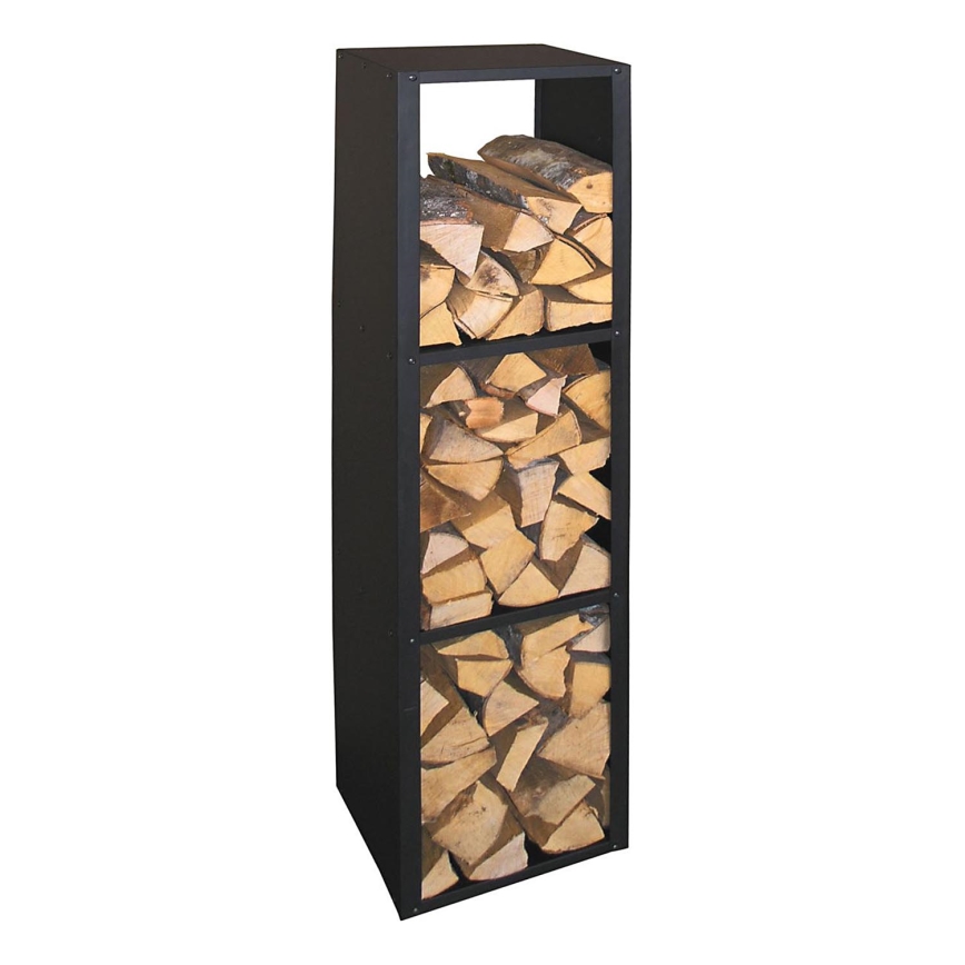 Stalak za drva 149 cm crne boje