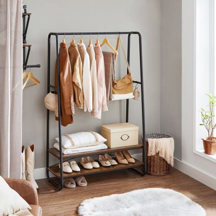 Stalak za kapute LINEA smeđi/crni