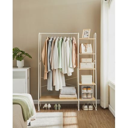 Stalak za odjeću LINEA bijela/smeđa