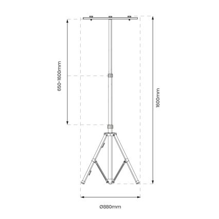 Stativ za LED reflektore 1,6m