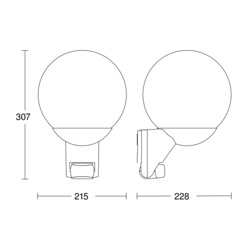 STEINEL 005535 - Vanjska zidna svjetiljka sa senzorom L585S 1xE27/60W crna IP44