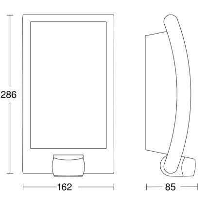Steinel 009816 - Vanjska zidna svjetiljka sa senzorom L 22 S 1xE27/60W/230V IP44