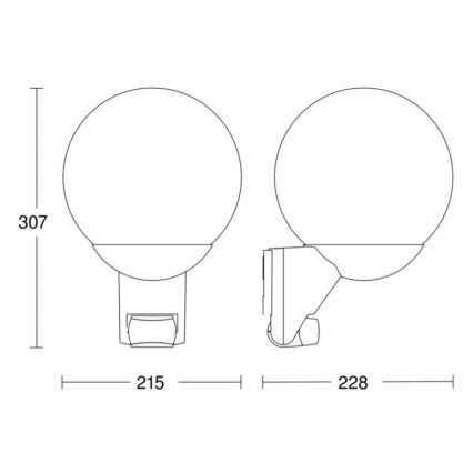 Steinel 035723 - Vanjska zidna svjetiljka sa senzorom L585S 1xE27/60W/230V IP44