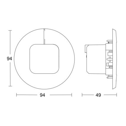 Steinel 058517 - Detektor prisutnosti IR Quattro SLIM XS 4m V3 KNX bijela