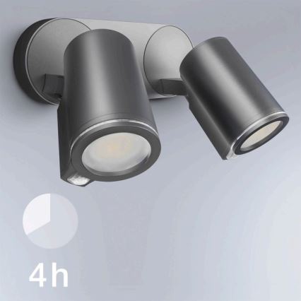 STEINEL 058654 - LED Vanjska zidna svjetiljka sa senzorom SPOT DUO 2xGU10/7,5W/230V IP44