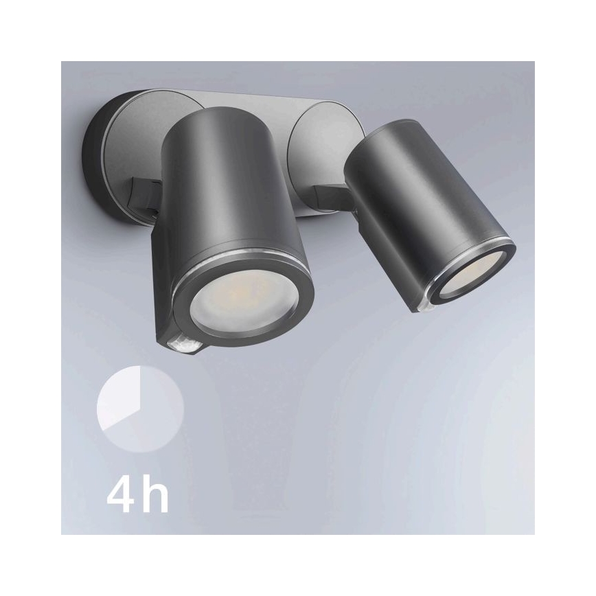STEINEL 058654 - LED Vanjska zidna svjetiljka sa senzorom SPOT DUO 2xGU10/7,5W/230V IP44