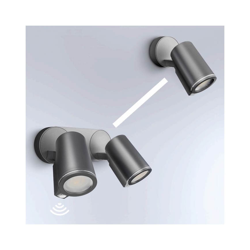 STEINEL 058654 - LED Vanjska zidna svjetiljka sa senzorom SPOT DUO 2xGU10/7,5W/230V IP44