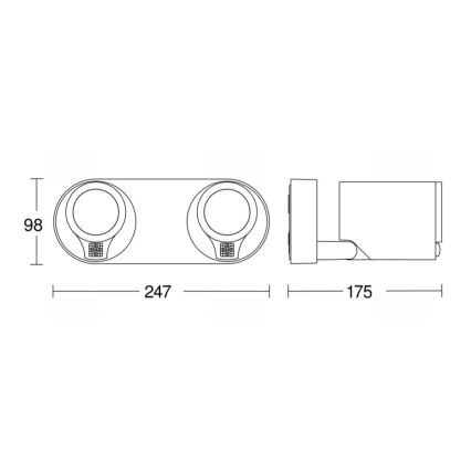 STEINEL 058654 - LED Vanjska zidna svjetiljka sa senzorom SPOT DUO 2xGU10/7,5W/230V IP44