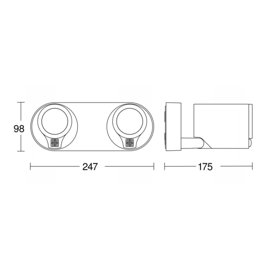 STEINEL 058654 - LED Vanjska zidna svjetiljka sa senzorom SPOT DUO 2xGU10/7,5W/230V IP44