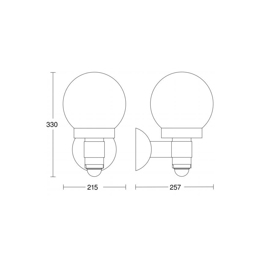 Steinel 059880 - LED Vanjska svjetiljka sa senzorom L 115 1xE27/60W/230V IP44