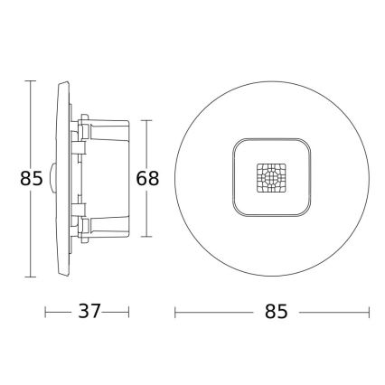 Steinel 067151 - Detektor prisutnosti ugradbeni IR MICRO OFFICE DALI2