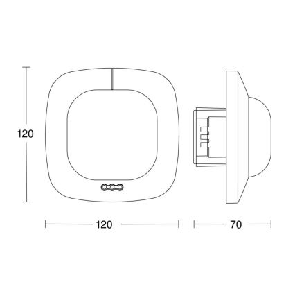 Steinel 068608 - Detektor prisutnosti IR Quattro HD 24m COM1 crna