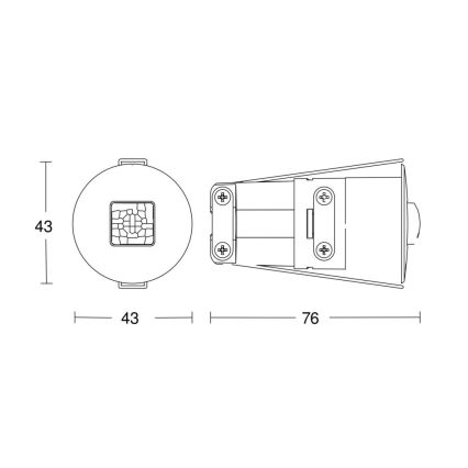 Steinel 068639 - Detektor prisutnosti IR Quattro MICRO 6m COM1 IP65 crna