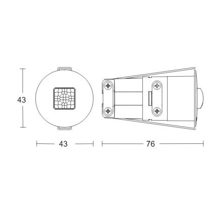 Steinel 068646 - Detektor prisutnosti IR Quattro MICRO 6m KNX IP65 okrugli crna