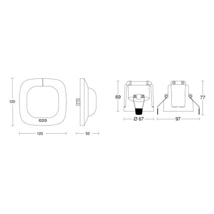 Steinel 079383 - Detektor prisutnosti IR Quattro HD 24m KNX bijela