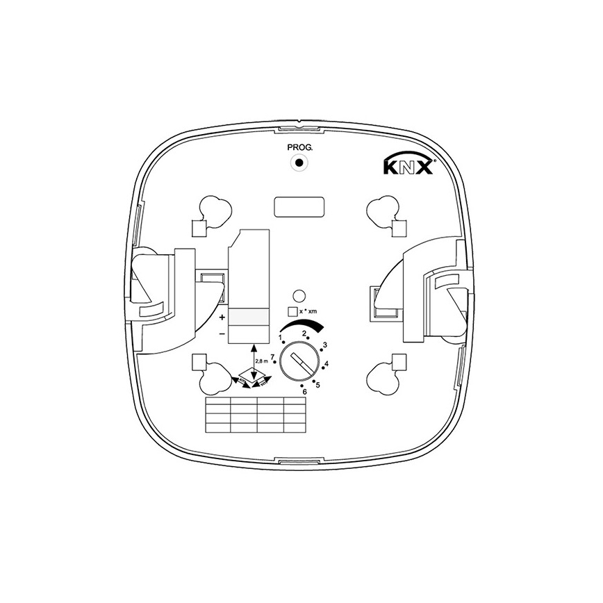 Steinel 079390 - Detektor prisutnosti IR Quattro 8m V3 KNX bijela