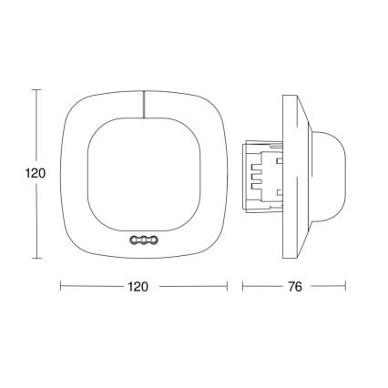 Steinel 079390 - Detektor prisutnosti IR Quattro 8m V3 KNX bijela