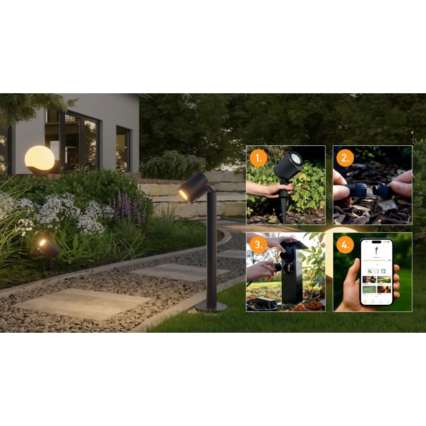 Steinel 089337 - LED RGBW Vanjska svjetiljka LED/7,9W/24V IP65