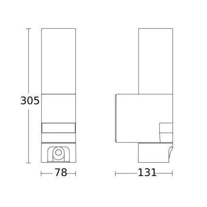 Steinel 092597 - LED vanjska svjetiljka sa senzorom i kamerom L 620 LED/13,5W/230V IP44