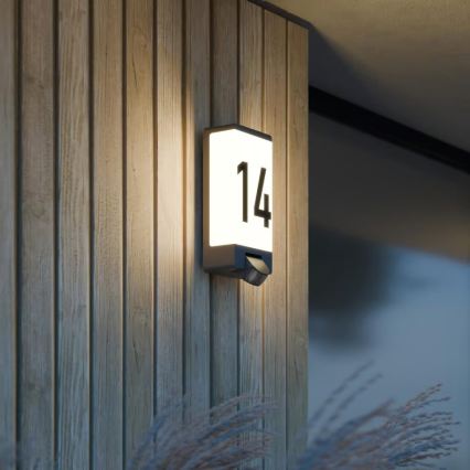 Steinel 094263 - Kućni broj s senzorom 1xE27/15W/230V L 14 S IP44