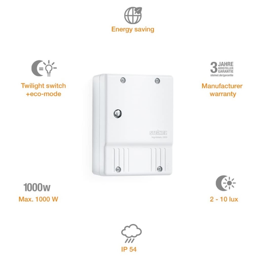 STEINEL 550417 - Prekidač za sumrak NightMatic 2000 bijela IP54