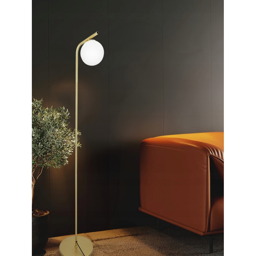 Stojeća lampa 1xG9/40W/230V zlatna/bijela