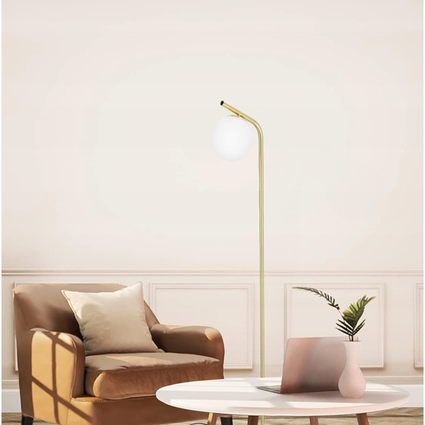 Stojeća lampa 1xG9/40W/230V zlatna/bijela