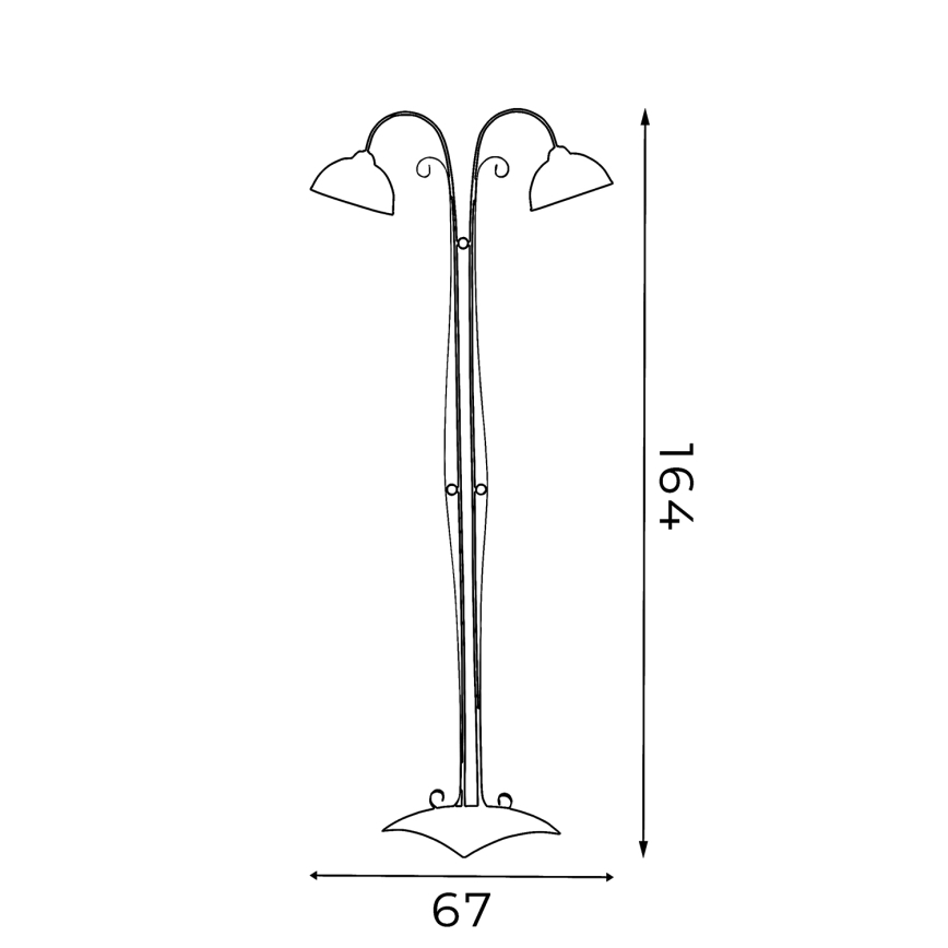 Stojeća lampa ANTICA 2xE27/60W/230V
