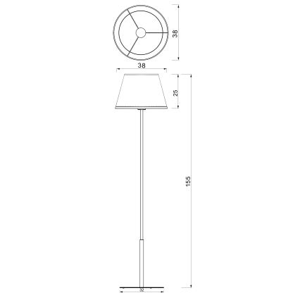Stojeća lampa ARDEN 1xE27/15W/230V bež