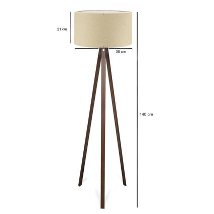 Stojeća lampa AYD 1xE27/40W/230V bež/smeđa