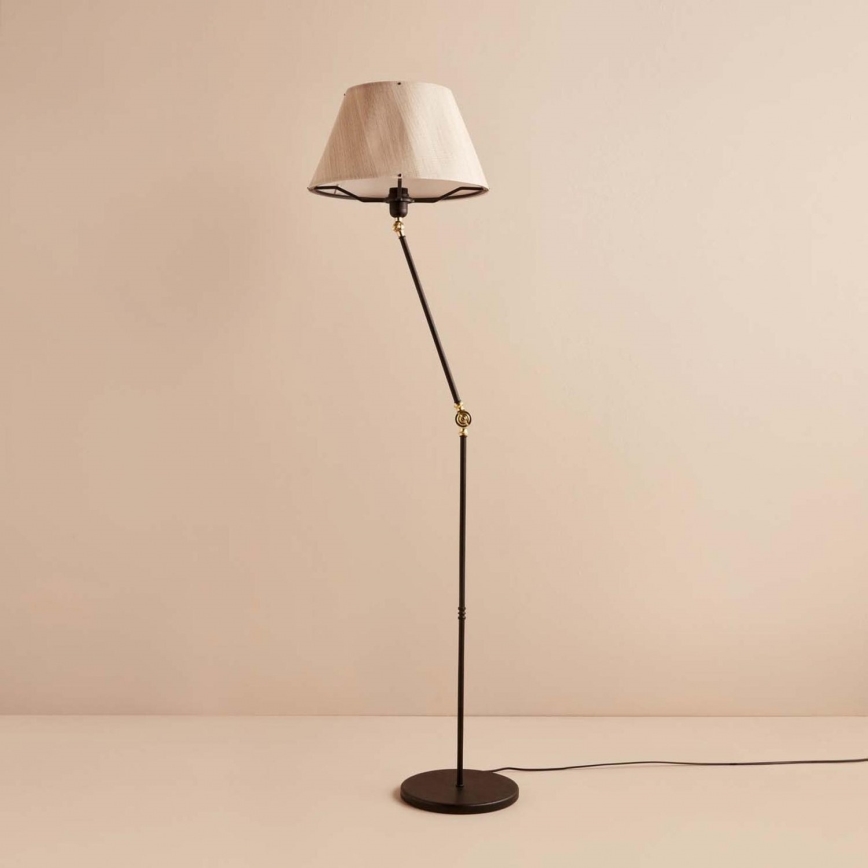 Stojeća lampa AYD 1xE27/40W/230V crna/bež