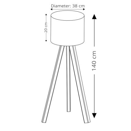 Stojeća lampa AYD 1xE27/40W/230V ružičasta/bež