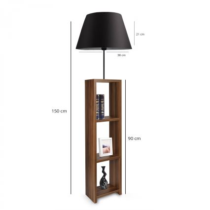 Stojeća lampa AYD 1xE27/40W/230V smeđa/crna
