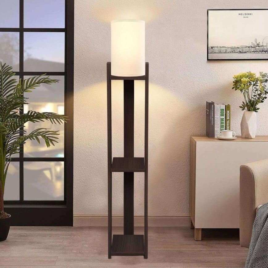 Stojeća lampa AYD 1xE27/40W/230V smeđa/krem