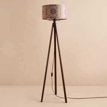 Stojeća lampa AYD 1xE27/40W/230V smeđa/multikolor