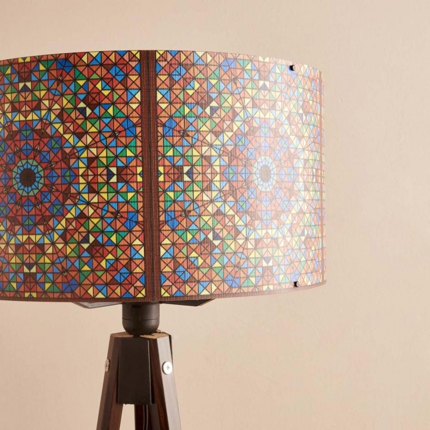 Stojeća lampa AYD 1xE27/40W/230V smeđa/multikolor