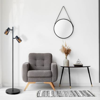 Stojeća lampa REBECCA 2xE14/8W/230V crna/zadimljena